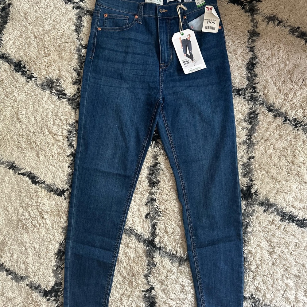 Celebrity Pink Dark Blue Ankle High Rise Skinny Jeans, Size 11